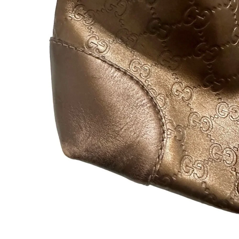 Gucci brown leather gg tote